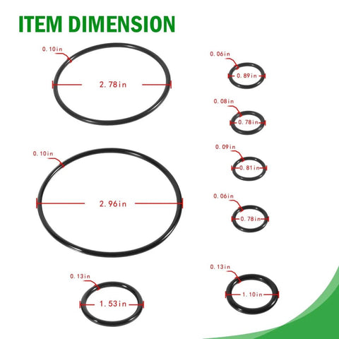 Premium Floor Jack Seal Replacement Kit For 1.5 Ton 328.12002 And 328.12001 Series item dimension sizes displayed