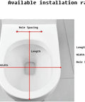 Slick Transparent Dolphin Toilet Seat Featuring Smooth Glide Soft Close Lid Cover And Built In Led Night Light total bathroom game changer shown with dimensions for installation.