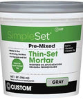 Easy No Mix No Mess Thin Set Mortar 1 Quart container for quick bonding of porcelain stone marble granite and ceramic tile