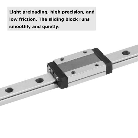 MGN12H 300mm Linear Rail Guide with Sliding Block for CNC Machines and 3D Printers, high rigidity bearing steel, smooth low noise motion