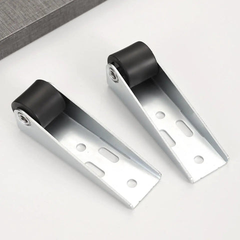 4 Pack 1 Inch Low Profile Caster Wheels For Under Bed Storage And Furniture Mini Fixed Casters displayed on gray surface.