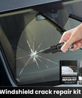 Windshield Crack Repair Kit for Cars, Easy DIY Glass Repair Fluid Resin to Fix Chips and Small Cracks in 20 to 30 Minutes, Upgraded 2025 Windshield Repair Tool Set, shown repairing crack on car windshield.