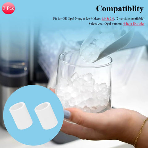 Ice Maker Bushing Kit For Opal Nugget Ice Makers 1.0 And 2.0, 2 white replacement bushings for 6-hole extruder
