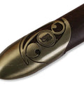 Close-up of the ridged guard on Flexible 28 Inch Tai Chi Sword With Matte Stainless Steel Blade Rust Resistant And Smooth Flow For Martial Arts