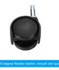 Front view of a 1 Inch Nylon Swivel Stem Caster showing the 360-degree insert wheel for chairs, shelves, and furniture replacement.