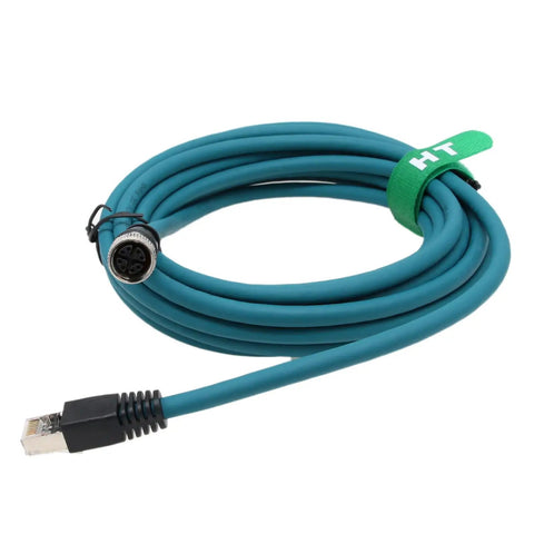 Coiled M12 X Coded 8 Pin Female To RJ45 Cat7e Heavy Duty Industrial Ethernet Cable 10Gbps 5M IP67 Waterproof