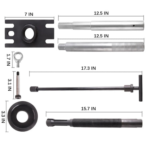 Pro Grade Engine Alignment Tool And Gimbal Bearing Installer Puller Set For Alpha Alpha 1 MR Bravo OMC Volvo MerCruiser Sterndrives components and dimensions.