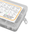 DIY Friendly Pro Grade Threaded Insert Kit With 33 Pieces M8x1.25 Stainless Steel Inserts in a clear plastic storage box.
