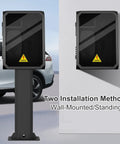 Heavy Duty Outdoor EV Charger Enclosure Floor Standing Charging Station Box With Key Locks showing wall-mounted and standing options.