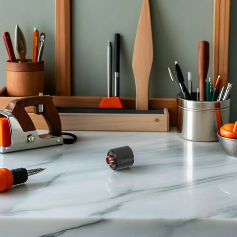 Ultimate Plasma Cutter Start Cartridge Replacement For Thermal Cutting Torch ensures durability on a marble countertop.