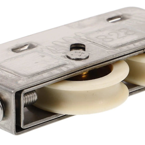 Close-up of Heavy Duty Stainless Steel Track Roller That Glides Like Butter For Sliding Door Replacement Wheel, 22mm, nylon core.