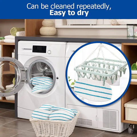 10 Pack Replacement Steam Mop Pads That Fit ThermaPro 10-In-1 Steam Mop Cleaners drying in laundry room, easy to install and replace