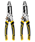 Eight-In-One Multi-Function Wire Stripper Pliers Chrome Vanadium Steel Electrician Hand Tools For Crimping Wire Cutting And Electrical Repairs Perfect For Home Maintenance Wiring Projects And Daily Tool Use, shown from the front with ergonomic grips.