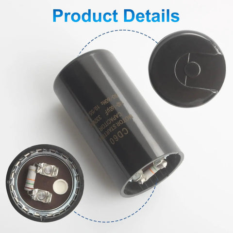 Heavy Duty Dual Run Capacitor 140-160 MFD UF 330 Volt No Nonsense Replacement Fits Trane American Standard Heat Pump Air Conditioner Ac Motor Systems Guarantee Smooth Cooling Quick Swap