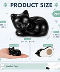 Straight Up Adorable Cat Shaped Ceramic Toilet Bolt Covers Plus Decorative Screw Knob Caps For Quick Bathroom Hardware Refresh Sturdy Anchor Cup Design That Keeps Your Restroom Looking Fresh size dimensions and hand scale view.