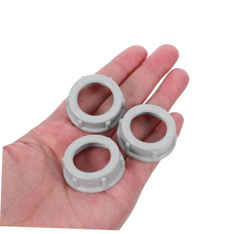 4 Inch Gray Plastic Insulating Bushing For Control Panels And Enclosures, Heat Resistant And High Electrical Insulation, Tool Free Installation Conduit Protection Fitting, Weatherproof Enclosures, 100 Pack, gray plastic rings in hand