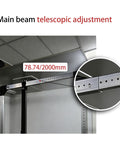 Main beam of Heavy Duty Portable Aluminum Gantry Crane 2000 Kg Capacity showing telescopic adjustment marking 78.74/2000mm.