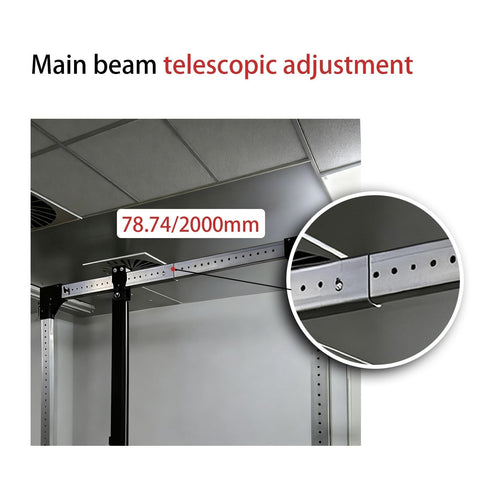 Main beam of Heavy Duty Portable Aluminum Gantry Crane 2000 Kg Capacity showing telescopic adjustment marking 78.74/2000mm.