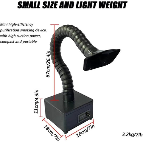 150W Solder Fume Extractor With Beast Suction Hose For Soldering, LED Display, Portable Filter System, 360 Degree Slub Tube