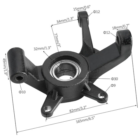Close-up of a steering spindle from Beefy CV Axle Shaft Assembly and Drive Shaft Gear Box Differential and Steering Spindle Knuckle Kit