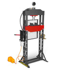 Built Tough 20 Ton H Frame Shop Press With Air And Hydraulic Power, Fully Welded Steel Frame, Safety Guard, Foot Pedal Control, And Movable Ram Head For Easy, Precise Pressing HSP20, front view