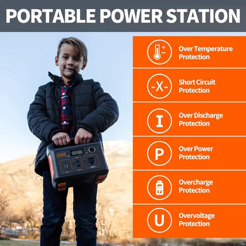 Child holding Portable Power Station Explorer 290 290Wh Capacity With 200W Continuous Output Pure Sine Wave 110V Outlet