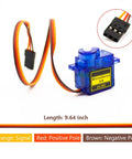 10 Pack SG90 9G Micro Servo Motors For RC Toys And Arduino Projects with JR Futaba Compatible Interface, blue motor and wires