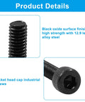 Beefy M3 X 12mm Hex Socket Head Cap Screws Bolts In 12.9 Grade Alloy Steel With Black Oxide Finish Set Of 100 For Electronics