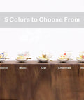 Whimsical Cherries Floral Tea Cup And Coffee Set With Magnetic Hinge Topper For Doors, Miniature Ceramic Figurine Door Decor