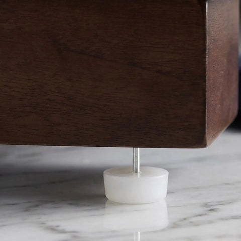 Round Plastic Furniture Sliders For Chairs And Sofas, 0.94 Inch White Floor Protectors on wooden furniture leg.