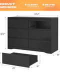 Black Modern 3 Drawer Dresser For Bedroom And Living Room dimensions with drawer size 23x12x8.5 and cabinet 47.2x16x32.2