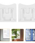 2 Pack Safety Locks for Cabinets and Drawers, Durable Plastic Cabinet Locks with Easy Slide Design shown on window and door