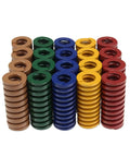 Heavy Duty Mould Die Spring Spiral Stamping Compression Springs 20x10x150mm in various colors stacked neatly.