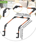 Universal Folding Wagon Handle Replacement Bar For Wagons And Carts No Tool Needed Easy Install Detachable Foldable Adjustable Length Push Pull Handle Fits Most Brands Brown, 50cm size diagram