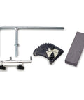Built Tough Electric Wet Bench Grinder With High Speed Grinding Stone And Leather Honing Wheel For Crisp Knife Sharpening And Flawless Metal Polishing Around Town accessories, including angle gauge and sharpening tools.