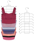Heavy Duty Metal Tank Top And Bra Hanger Set Of Two with bras arranged neatly on a space saving organizer.