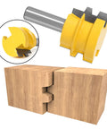 Premium Reversible 12mm And 12.7mm Shank Tenon Router Bit for smooth woodworking projects, shown on wooden joints.