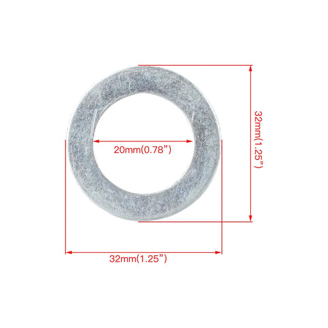 GREHUA universal clutch spacer shim, metal silver finish, 20mm inner diameter, 32mm outer diameter