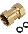 Sturdy Heavy Duty Brass Female To Female Garden Hose Adapter Connector Fits Standard 3/4 Inch Outdoor Nozzles With Extra Sealing Washers For A Leak Proof And Durable Yard Water Flow Setup Today brass hose connector with washers