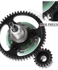 Beefed-Up 50T 32-Pitch Spur Gear Differential Set For 1/10 Slash 4X4 And Slash 4X4 VXL, close-up view with pinion gear