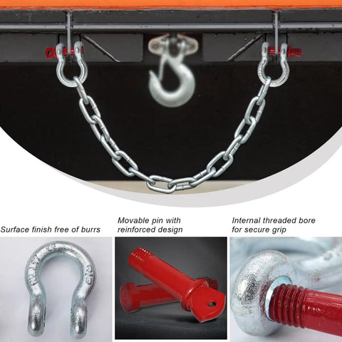 Three Eighths Inch Screw Pin Bow Shackle Heavy Duty D Ring Shackle With One Ton Working Load Limit For Camping Rigging Towing And Outdoor Gear With Secure Pin Clevis Shackle For Tough As Nails Jobs, galvanized steel shackle with chain and pin