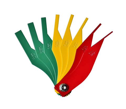 Brake Lining Thickness Gauge Set, 8 Piece, SAE and Metric Steel Construction, Color Coded Pads For Quick Brake Pad Checks, Built For Cars, Trucks And Heavy Duty Rides