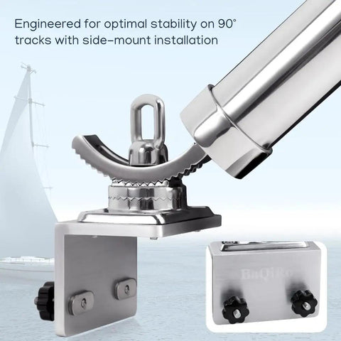 Boat Track Mount Fishing Rod Holder, 2 Pack, Adjustable Stainless Steel Rod Holders For Marine Slide Rail System, Heavy Duty Fishing Pole Holder For Boat Kayak Yacht, side-mount