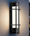 Modern Large Outdoor Sconce Lights 20 Inch High Matte Black Exterior Wall Light Waterproof Outdoor Lighting For House Entryway Garage E26 Base Etched Opal Glass