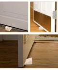 Beige Triangular Wood Door Stopper Wedges Nail Free And Easy To Use Bumper Set For Home Or Office Protective Door Stop