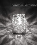 Handmade 48 Crystal Modern Silver Chrome Table Lamp For Nightstand And Bedroom Sparkling Diamond Glow Accent Light