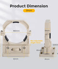 Must Have Adjustable CO2 Laser Tube Mount Holder For 80mm Tubes With Micro Height Adjustment And 45 Degree Reflector Alignment Includes 2 Mounts Pre Drilled Holes And Screws Compatible With Laser Engraving And Cutting Machines product dimensions shown with various measurements labeled.