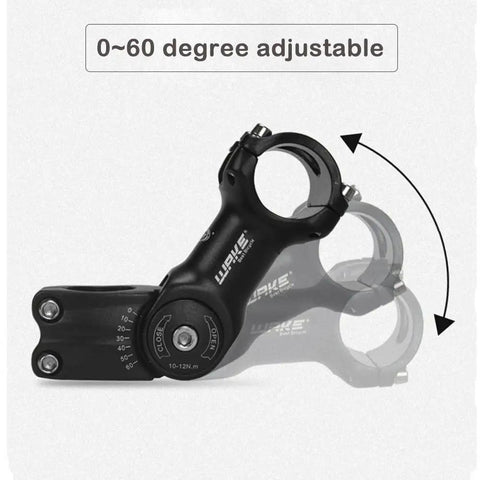Adjustable Bike Stem 31.8mm, 130mm, 0 to 60 Degree MTB Handlebar Stem for Mountain Bike Road Bike BMX Cycling with adjustment angles