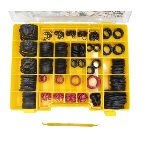 580Pcs Nitrile 90D O Ring Kit For CAT 2701528 And 4C4782 Replacement SAE ORFS Hydraulic Fittings Kit in yellow case