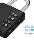 Close-up of Small Combo Padlocks For Gym And School Lockers Totally Foolproof Keyless Dials, featuring big white numbers for easy reading.